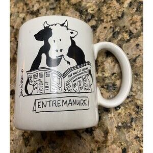 Vintage Doug Wilson Cow Reading Newspaper “ENTREMANURE” Coffee Mug Entrepreneur